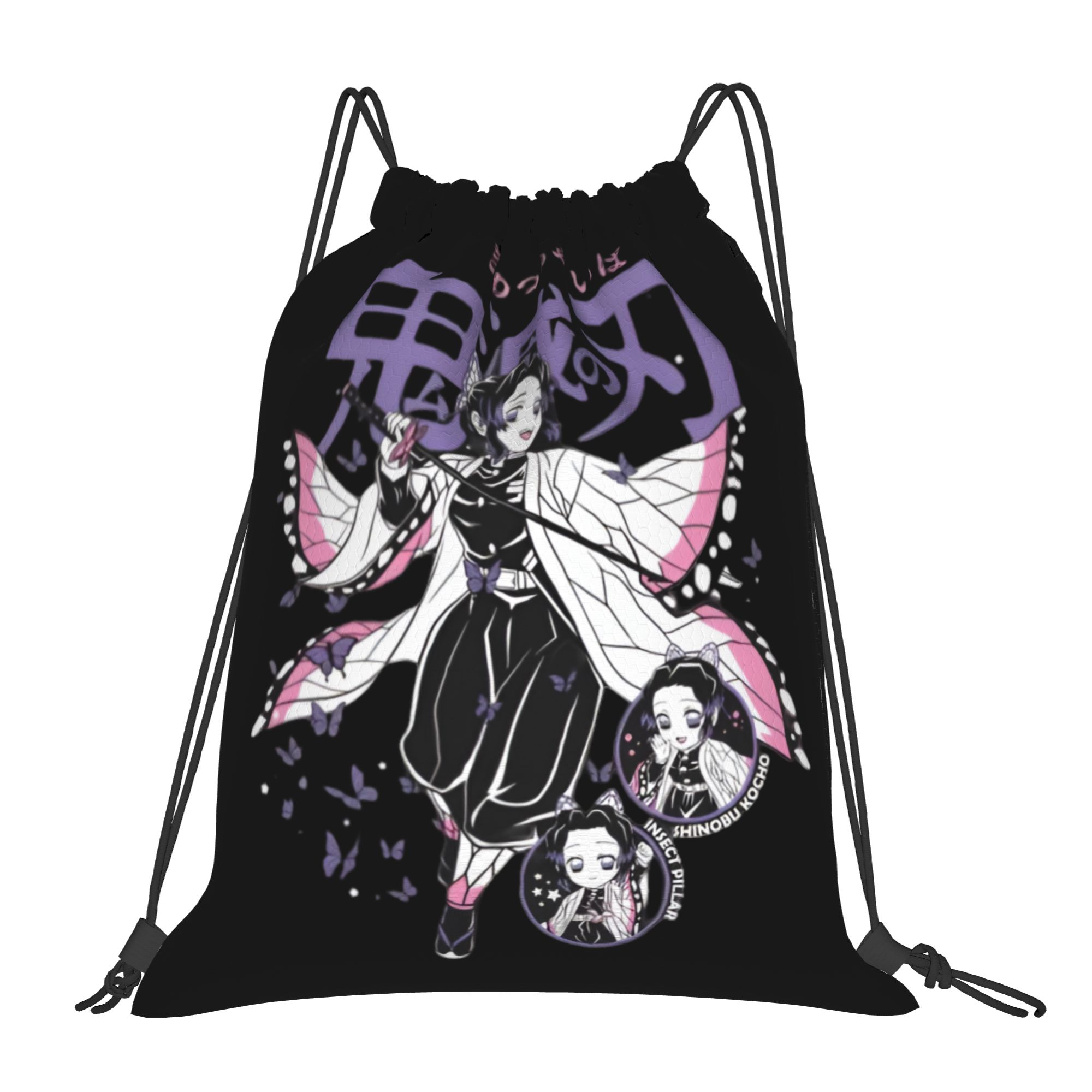 Outdoor Sport Backpack - Custom Demon Slayers Drawstring Bags Women