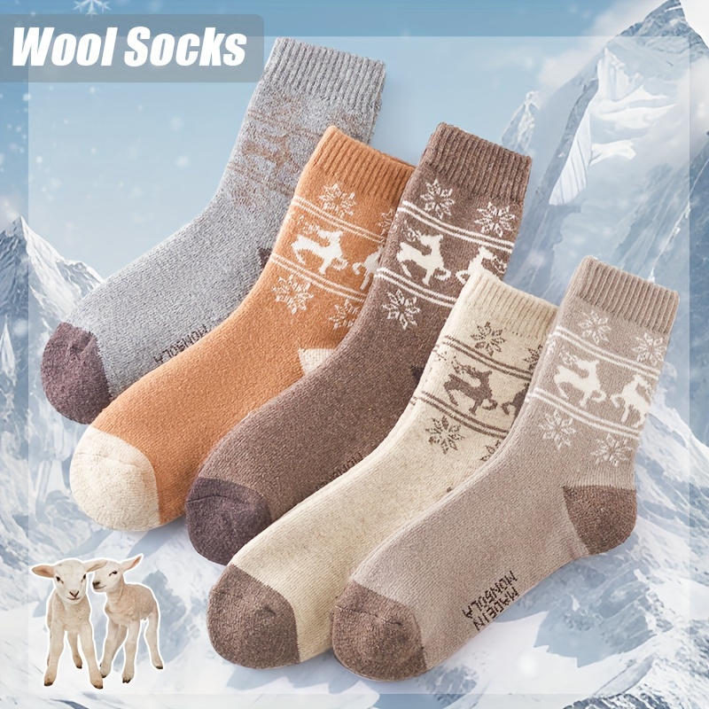 5Pairs Winter Thicken Wool Soc - Outdoor Sport Hose review and price